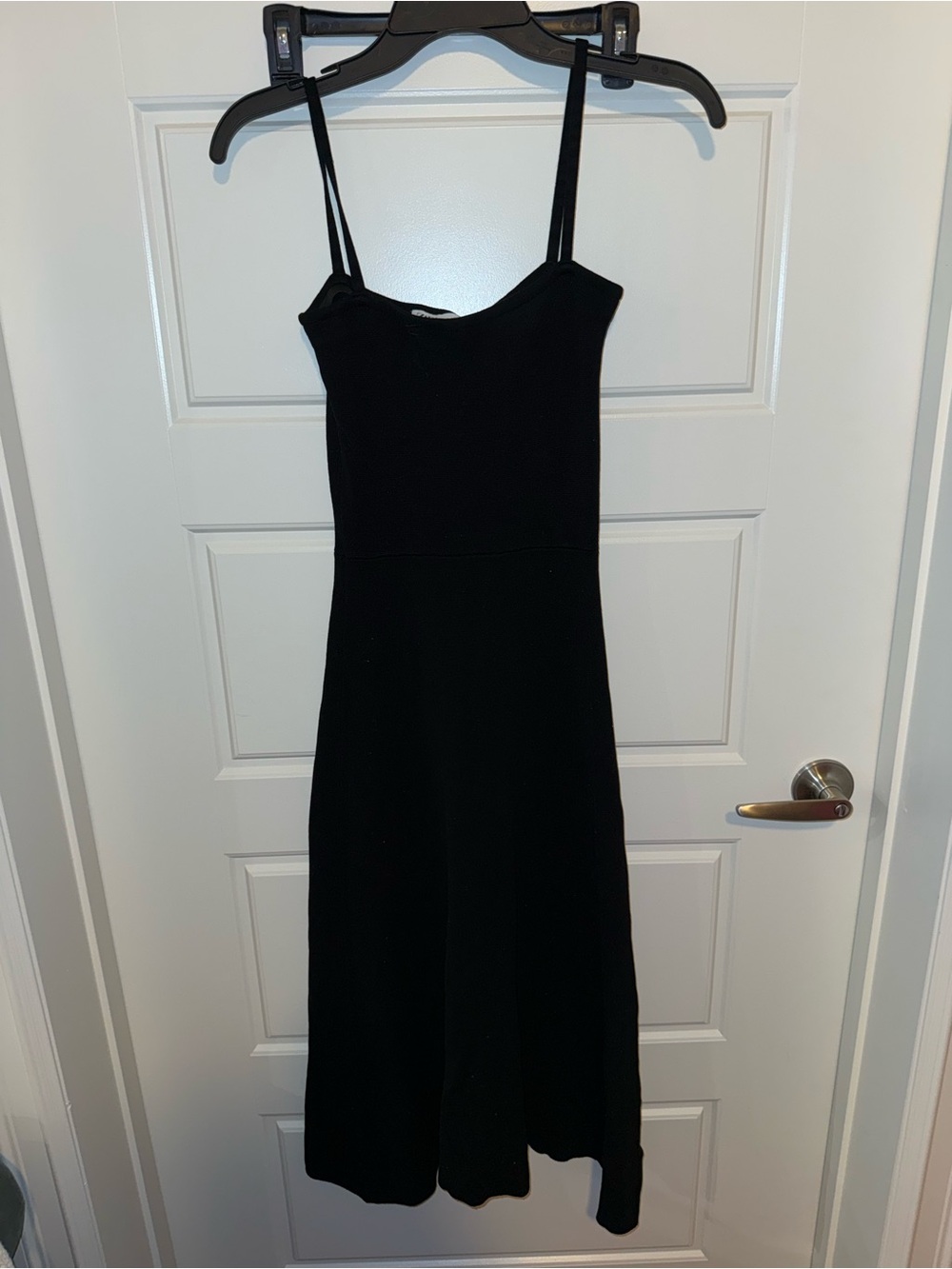 Zara Black Spaghetti-Strap Midi Dress